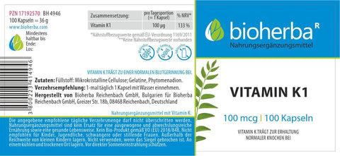 Vitamin K1 100 mcg 100 Kapseln