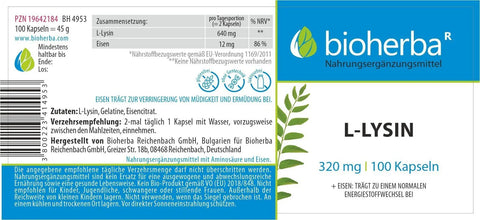 L-Lysin 320 mg 100 Kapseln