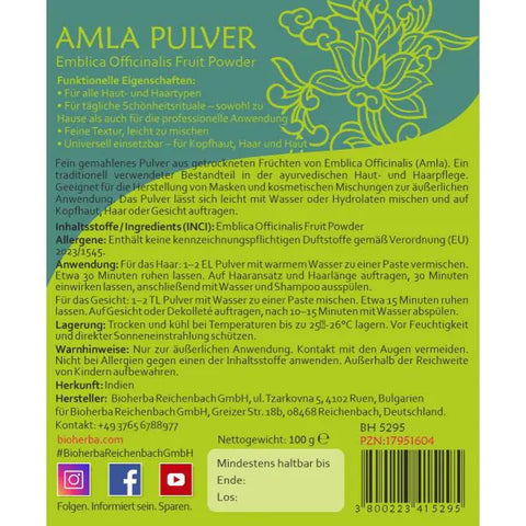 Amla Pulver Emblica Officinalis Fruit Powder 100 g
