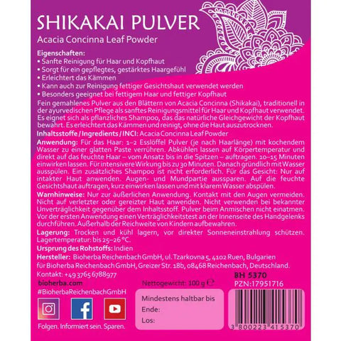 Shikakai Pulver Acacia Concinna Leaf Powder 100 g