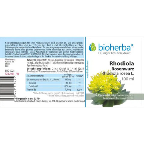 Rhodiola Rosenwurz Rhodiola rosea L. Tropfen Tinktur 100 ml
