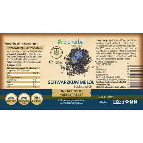 Schwarzkümmelöl 100 ml - kaltgepresst, unraffiniert