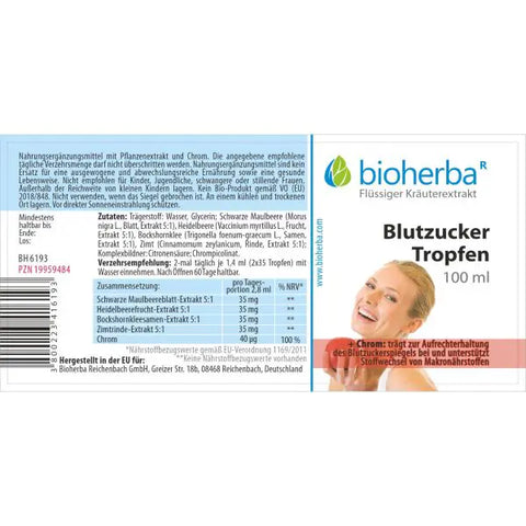 Blutzucker Tropfen Tinktur 100 ml
