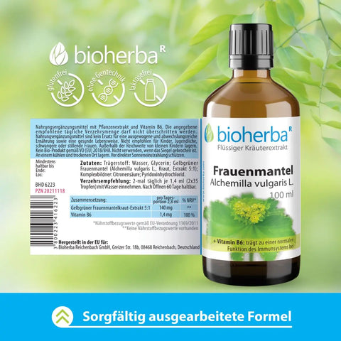 Frauenmantel Alchemilla vulgaris L. Tropfen Tinktur 100ml