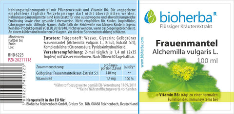 Frauenmantel Alchemilla vulgaris L. Tropfen Tinktur 100ml