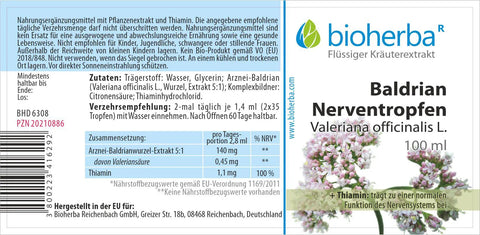Baldrian Nerventropfen Valeriana officinalis L. Tinktur 100 ml