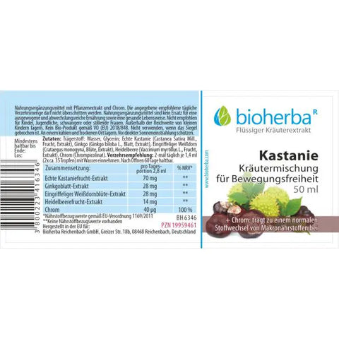 Kastanie Kräutermischung für Bewegungsfreiheit Tropfen Tinktur 50 ml