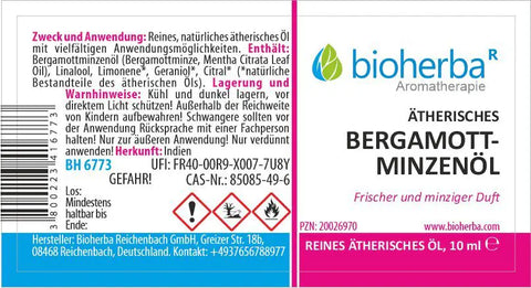 Ätherisches reines Bergamottminzenöl 10 ml