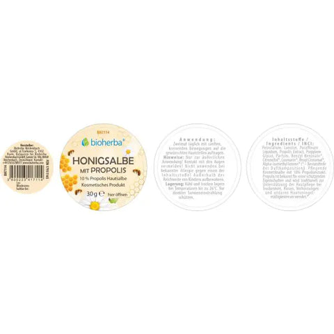 Honigsalbe mit Propolis 10% Propolis Hautsalbe 30 g