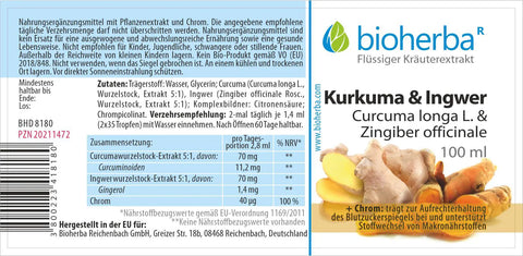 Kurkuma & Ingwer Tropfen Tinktur 100 ml