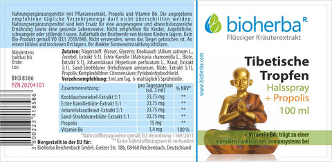 Halsspray Tibetische Tropfen mit Propolis 100 ml