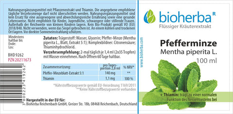 Pfefferminze Mentha piperita L. Tropfen Tinktur 100 ml