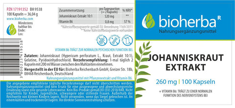 Johanniskraut Extrakt 260 mg 100 Kapseln