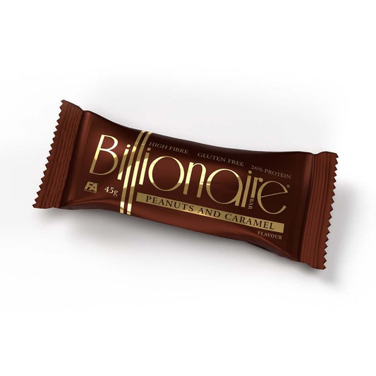 Milliardärsbar Proteinriegel – Erdnuss-Karamell Snack mit 12g Protein, lecker & proteinreich