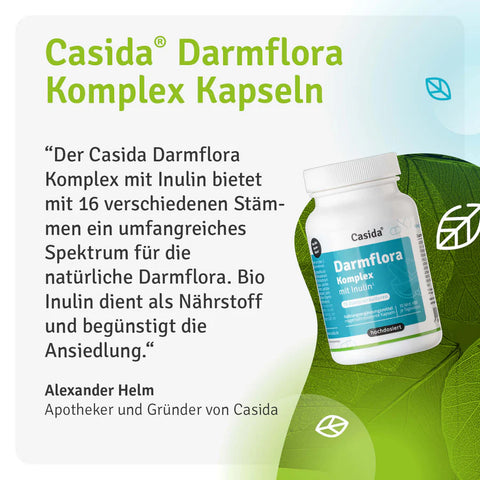 Casida Darmflora Komplex mit Inulin 120 Kapseln – 16 Bakterienstämme & 10 Mrd. KBE