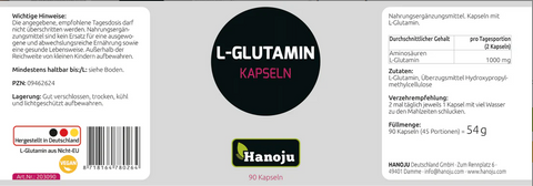 L-Glutamin 500 mg, 90 Kapseln