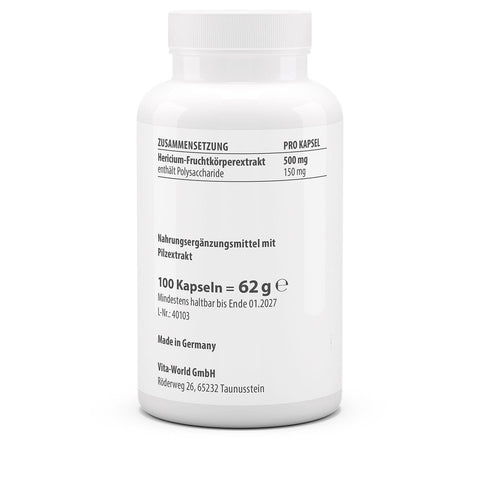 Hericium Extrakt - 500 mg - Nahrungsergänzungsmittel - Vlaneo - Shop - kaufen - Günstig - Für - die - kognitive - Gesundheit-Hericium - Extrakt - 500 mg - 100 - Kapseln - Nahrungsergänzungsmittel - Vlaneo - Shop - kaufen - Günstig - Für - Gedächtnis