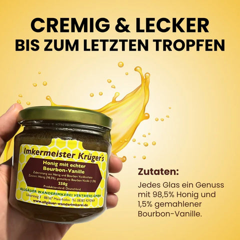 Honig mit echter Bourbon-Vanille – Naturprodukt 250g