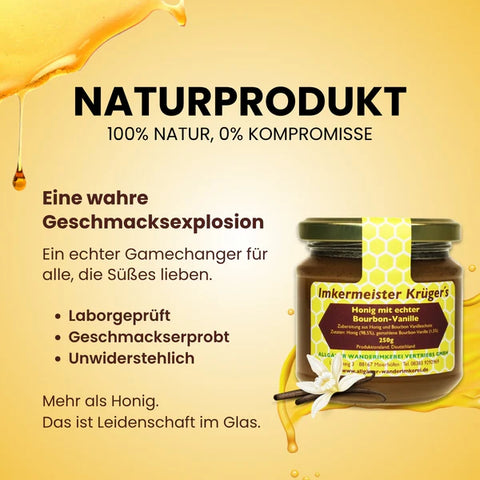 Honig mit echter Bourbon-Vanille – Naturprodukt 250g