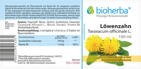 Löwenzahn Taraxacum officinale L. Tropfen Tinktur 100 ml