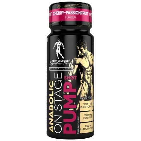 LEVRONE Anabolic On Stage Pump Shot 60 ml – Flüssiges Pre-Workout mit Kirsch-Passionsfrucht-Geschmack | L-Arginin & Betain