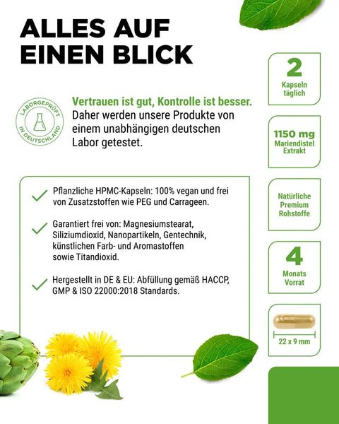 Mariendistel Artischocken Löwenzahn Komplex - 240 Kapseln