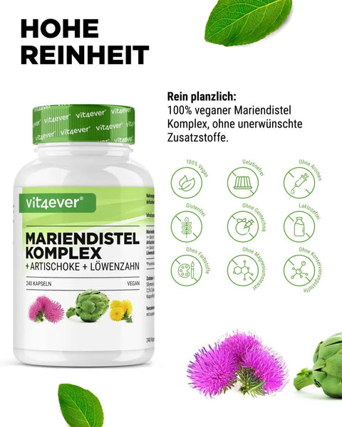 Mariendistel Artischocken Löwenzahn Komplex - 240 Kapseln