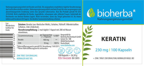 Keratin 230 mg 100 Kapseln