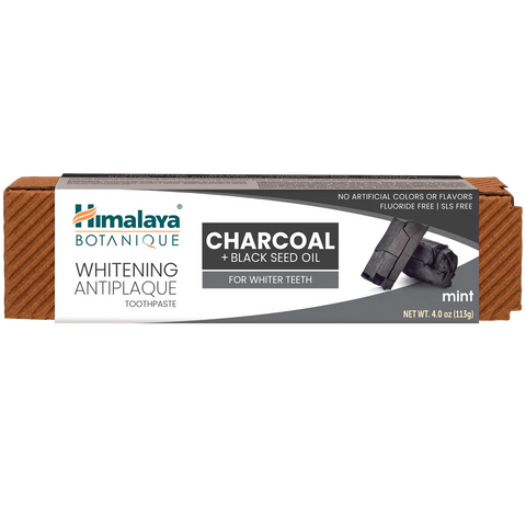 Himalaya Botanique Whitening Antiplaque Zahnpasta Holzkohle + Schwarzkümmelöl 113G