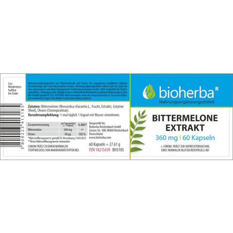 Bittermelone Extrakt 360 mg 60 Kapseln
