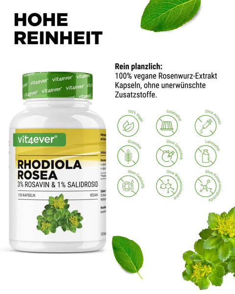 Rhodiola Rosea (Rosenwurz-Extrakt) - 120 Kapseln