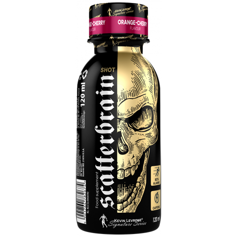 LEVRONE Scatterbrain Shot Orange-Cherry 120 ml – Flüssiges Nahrungsergänzungsmittel für aktive Energie