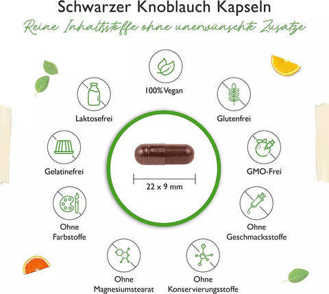 Schwarzer Knoblauch Extrakt - 180 Kapseln mit 750 mg