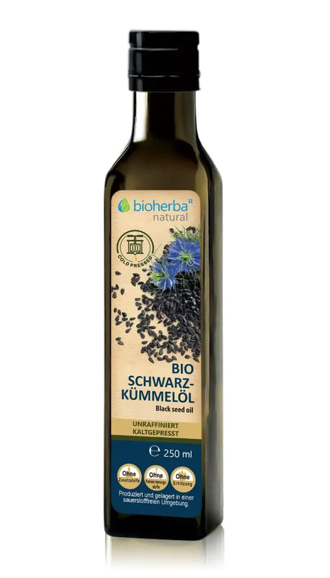 Schwarzkümmelöl-250-ml-Bio-ist-kaltgepresst-und-unraffiniert,-ideal-für-die-Hautpflege-und-starke-Nägel.-Das-Bio-Schwarzkümmelöl-ist-reich-an-Fettsäuren-und-Antioxidantien,-die-die-Haut-nähren-und-beruhigen.-Fördert-natürliche-Schönheit-und-Wohlbefinden-f