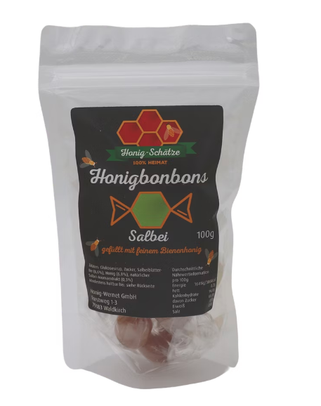Honig-Schätze Honigbonbons mit Salbei 100g Beutel