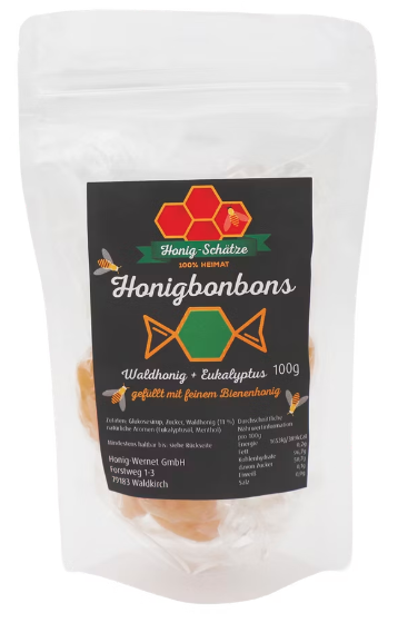 Honig-Schätze – Honigbonbon mit Waldhonig und Eukalyptus 100g Beutel