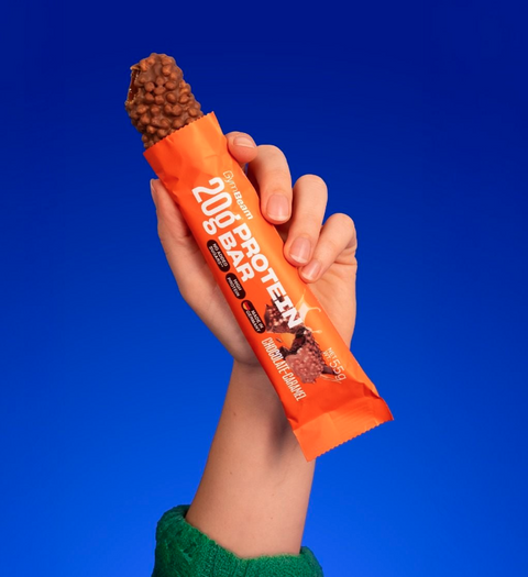 Proteinriegel Schokolade-Karamell – 20 g Protein pro Riegel | ohne Zuckerzusatz | Eiweißreicher Snack