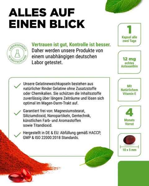 Astaxanthin 12 mg - 60 Softgel Kapseln