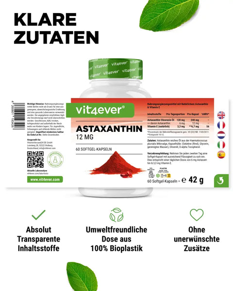 Astaxanthin 12 mg - 60 Softgel Kapseln