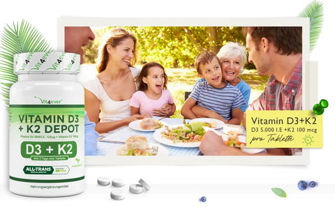 Vitamin D3 5.000 + K2 100mcg - 240 Tabletten