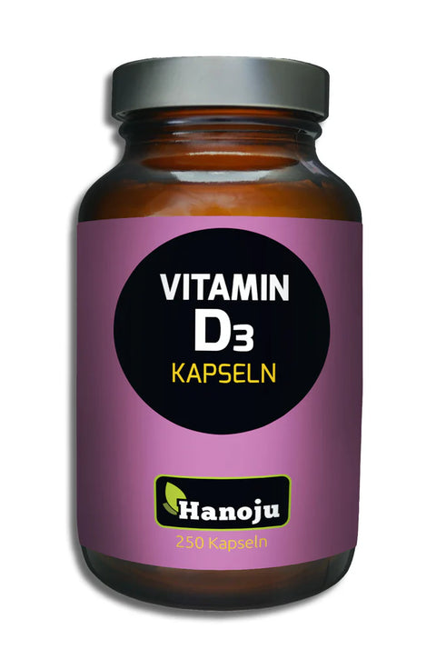 Vitamin D3 5000 IE Kapseln – 250 Stück mit Olivenöl | Hochdosiert, Immunsystem, Knochen & Energie Original HANOJU Deutschland