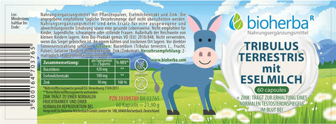 Tribulus Terrestris mit Eselsmilch 60 Kapseln
